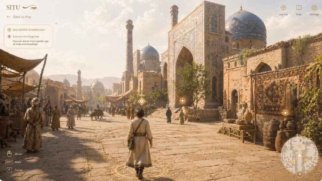 Tour mode walking through Samarkand